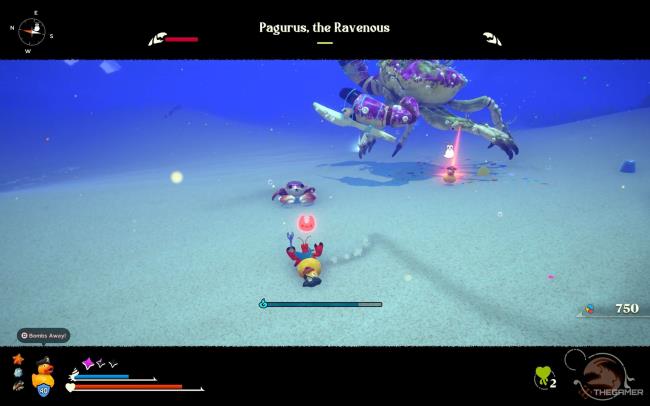 Pagurus doing aggro attack in Another Crab's Treasure