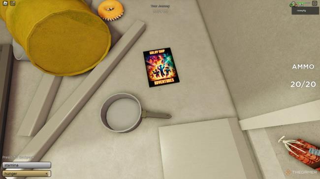 A Comic book on the ground in A Dusty Trip in Roblox.