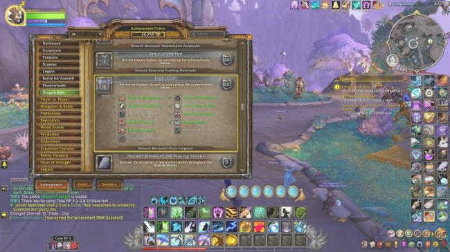 the achievement menu opened on a characters in valdrakken, with the achievements tab open to the flight club me<em></em>ta-achievement