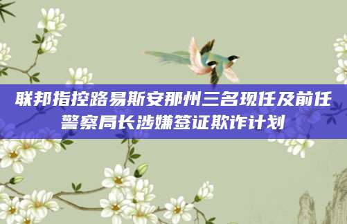 联邦指控路易斯安那州三名现任及前任警察局长涉嫌签证欺诈计划  第1张