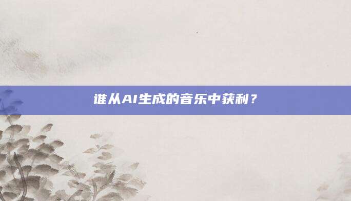 谁从AI生成的音乐中获利？